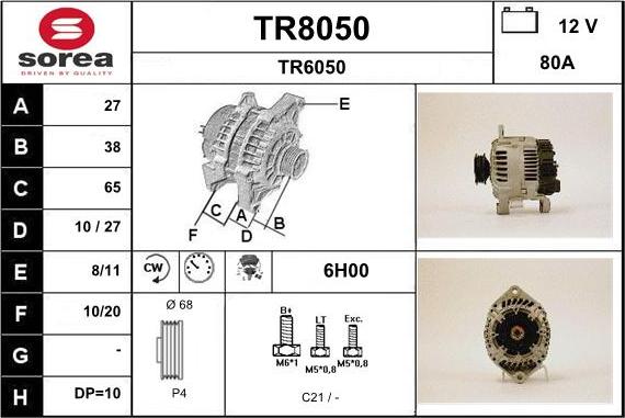 SNRA TR8050 - Alternator www.molydon.hr