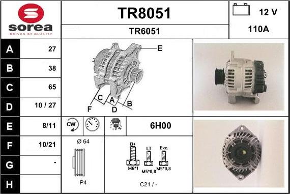 SNRA TR8051 - Alternator www.molydon.hr