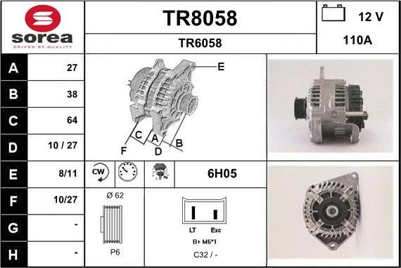 SNRA TR8058 - Alternator www.molydon.hr