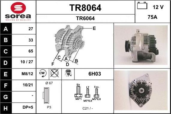SNRA TR8064 - Alternator www.molydon.hr