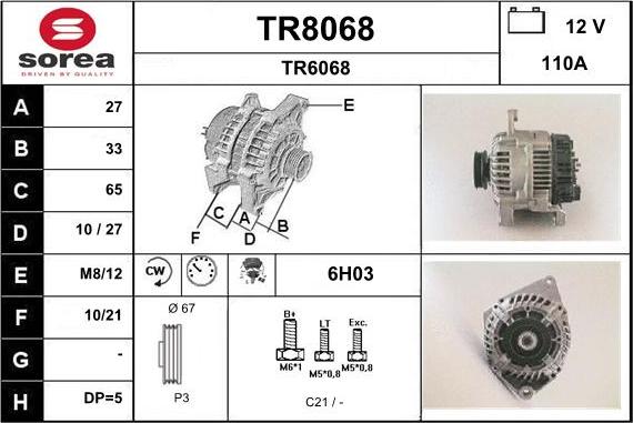 SNRA TR8068 - Alternator www.molydon.hr