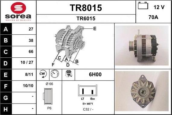 SNRA TR8015 - Alternator www.molydon.hr