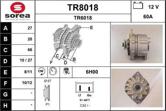 SNRA TR8018 - Alternator www.molydon.hr