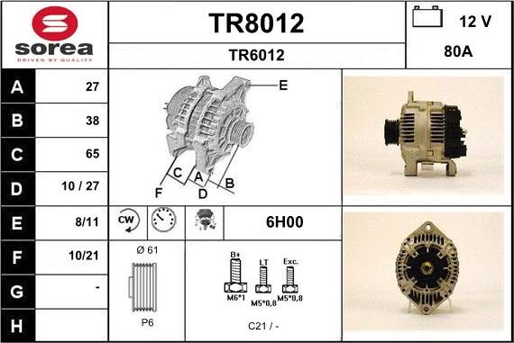 SNRA TR8012 - Alternator www.molydon.hr