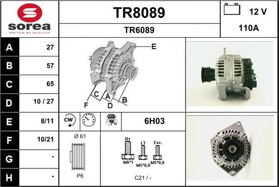 SNRA TR8089 - Alternator www.molydon.hr