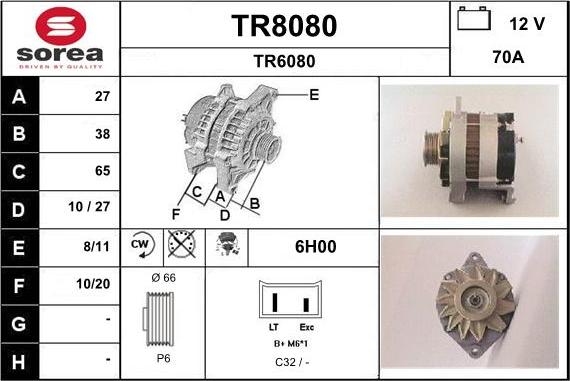 SNRA TR8080 - Alternator www.molydon.hr