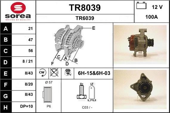 SNRA TR8039 - Alternator www.molydon.hr