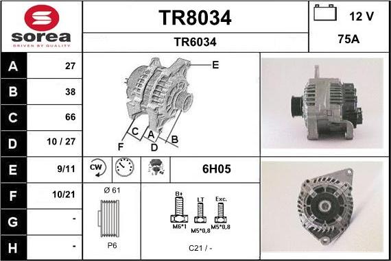 SNRA TR8034 - Alternator www.molydon.hr