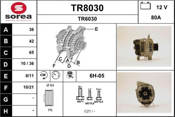 SNRA TR8030 - Alternator www.molydon.hr