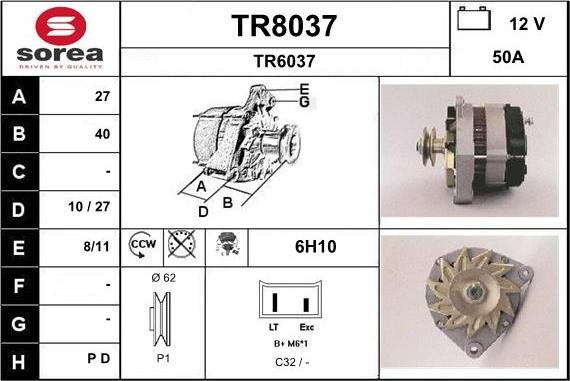 SNRA TR8037 - Alternator www.molydon.hr