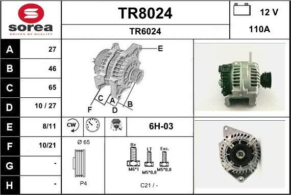 SNRA TR8024 - Alternator www.molydon.hr