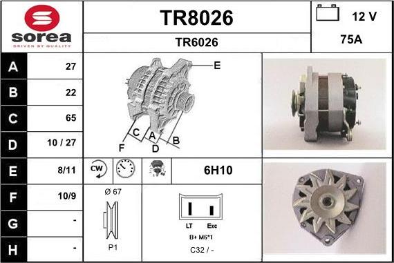 SNRA TR8026 - Alternator www.molydon.hr