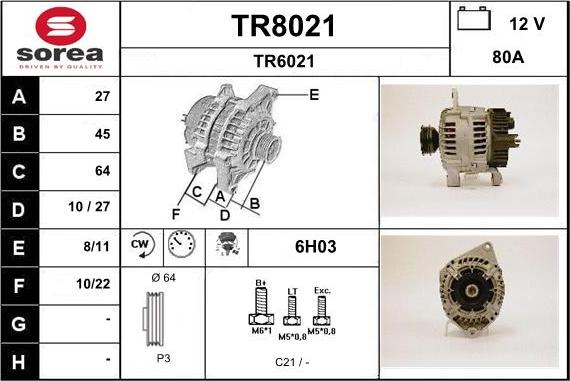 SNRA TR8021 - Alternator www.molydon.hr