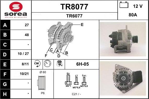 SNRA TR8077 - Alternator www.molydon.hr