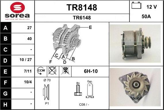 SNRA TR8148 - Alternator www.molydon.hr