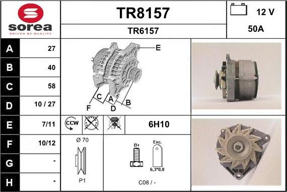 SNRA TR8157 - Alternator www.molydon.hr