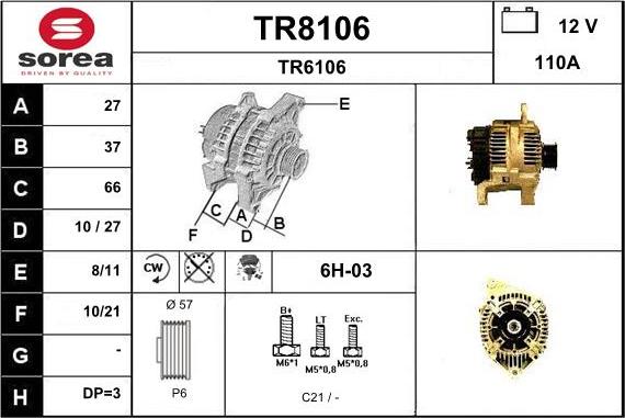 SNRA TR8106 - Alternator www.molydon.hr