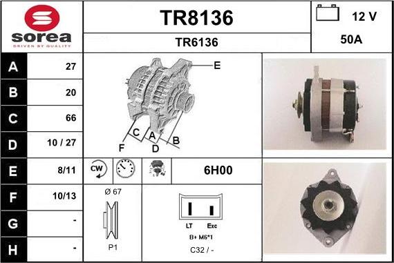 SNRA TR8136 - Alternator www.molydon.hr