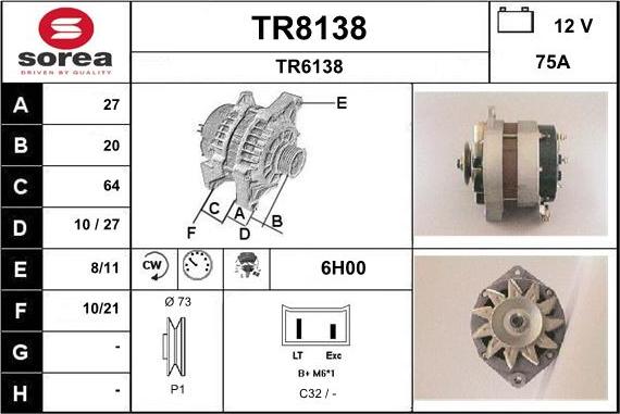 SNRA TR8138 - Alternator www.molydon.hr