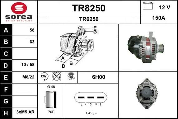 SNRA TR8250 - Alternator www.molydon.hr