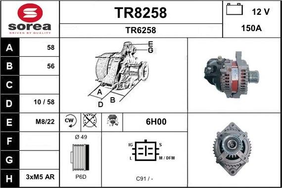 SNRA TR8258 - Alternator www.molydon.hr