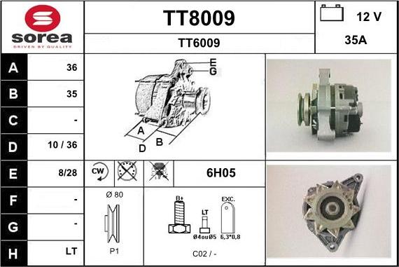 SNRA TT8009 - Alternator www.molydon.hr