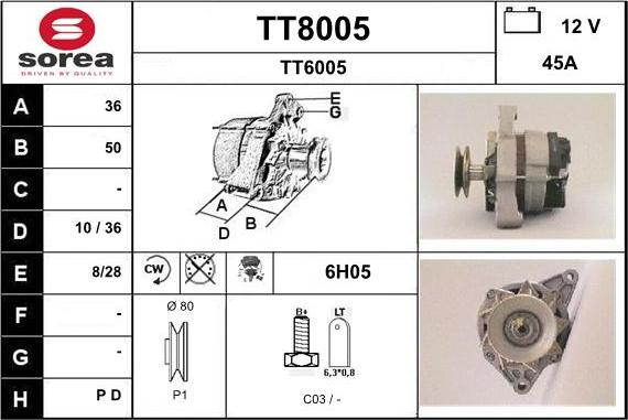 SNRA TT8005 - Alternator www.molydon.hr