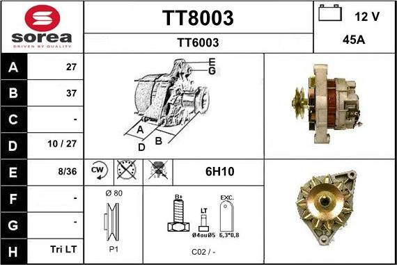 SNRA TT8003 - Alternator www.molydon.hr