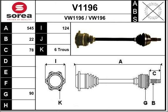 SNRA V1196 - Pogonska osovina www.molydon.hr