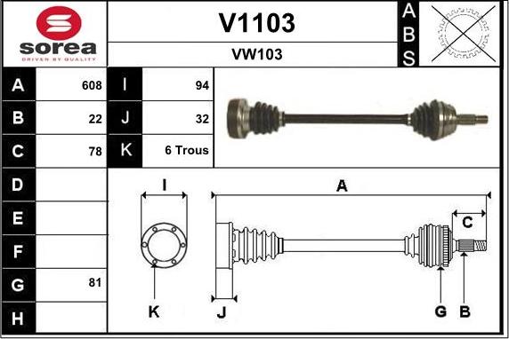 SNRA V1103 - Pogonska osovina www.molydon.hr