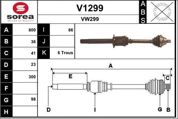 SNRA V1299 - Pogonska osovina www.molydon.hr