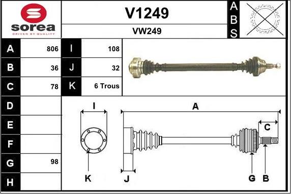 SNRA V1249 - Pogonska osovina www.molydon.hr