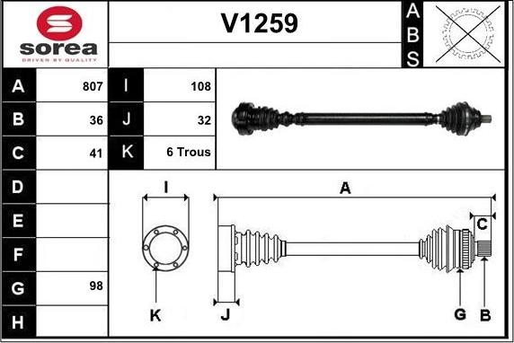 SNRA V1259 - Pogonska osovina www.molydon.hr