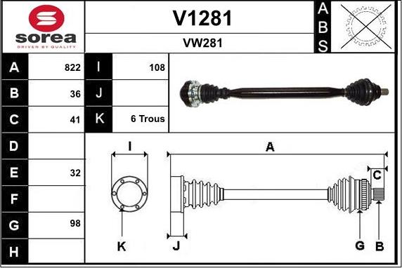 SNRA V1281 - Pogonska osovina www.molydon.hr