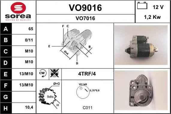 SNRA VO9016 - Starter www.molydon.hr