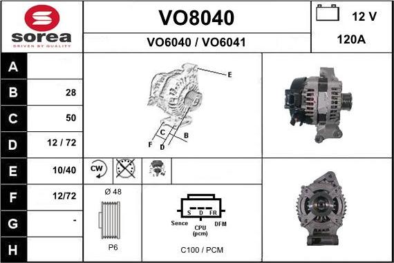 SNRA VO8040 - Alternator www.molydon.hr