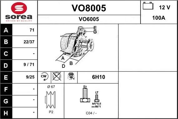 SNRA VO8005 - Alternator www.molydon.hr