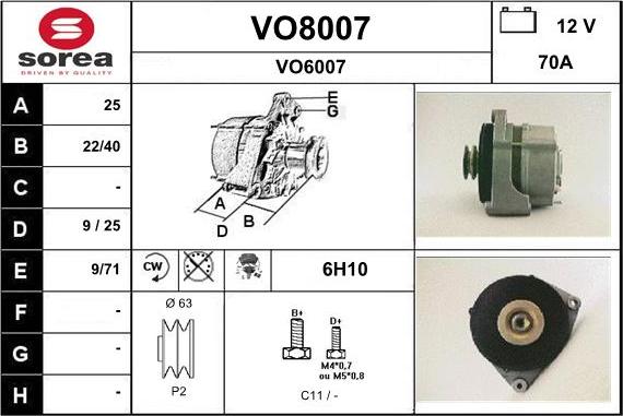 SNRA VO8007 - Alternator www.molydon.hr