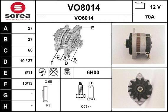 SNRA VO8014 - Alternator www.molydon.hr