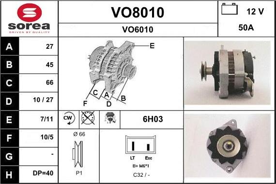 SNRA VO8010 - Alternator www.molydon.hr