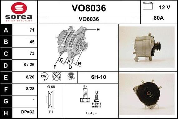 SNRA VO8036 - Alternator www.molydon.hr