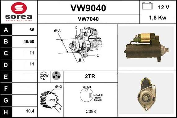 SNRA VW9040 - Starter www.molydon.hr