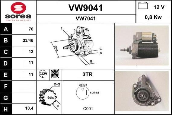 SNRA VW9041 - Starter www.molydon.hr