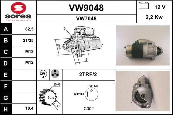 SNRA VW9048 - Starter www.molydon.hr