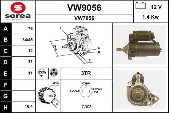 SNRA VW9056 - Starter www.molydon.hr