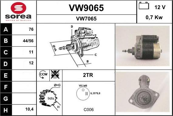 SNRA VW9065 - Starter www.molydon.hr