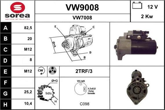 SNRA VW9008 - Starter www.molydon.hr
