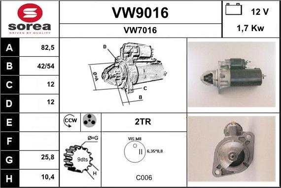 SNRA VW9016 - Starter www.molydon.hr