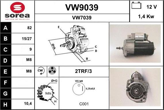 SNRA VW9039 - Starter www.molydon.hr