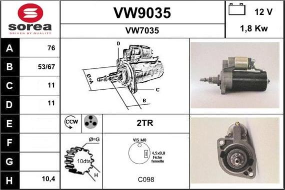 SNRA VW9035 - Starter www.molydon.hr